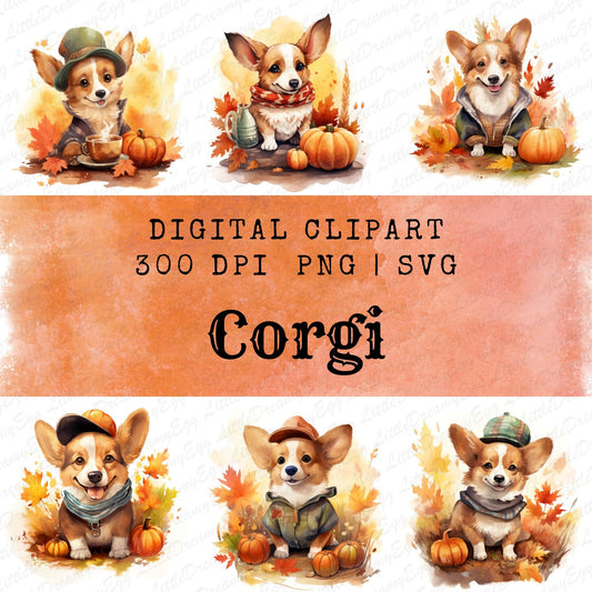 Top 10 Dog Breed: Cute Corgi Bundle PNG, Autumn vibe sublimation, Fall, Thanksgiving, t-shirt, Mugs, Graphic design Digital Download