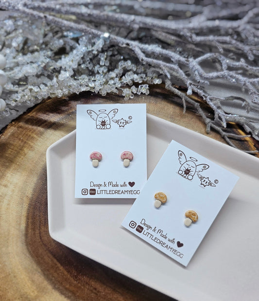 Elegant Mushroom Earrings Studs