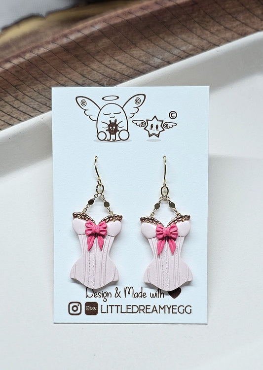 Sakura Corset Dangle Earrings | Cute Pastel Pink